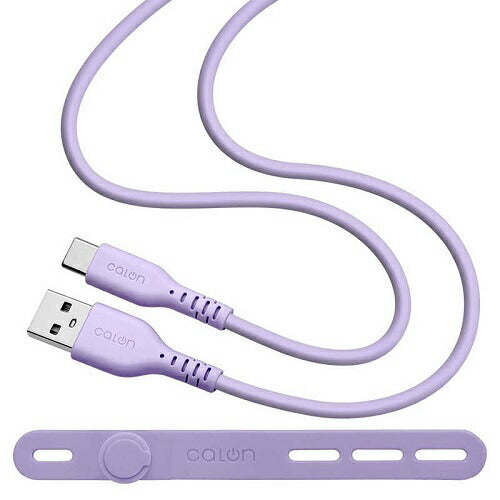 USB Type-A to Type-C シリコンケーブル 1m calon ライトパープル ラスタバナナ R10CAAC3A06LPU
