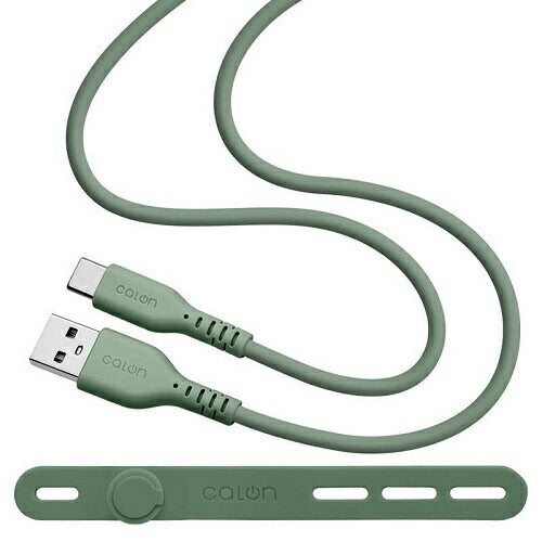USB Type-A to Type-C シリコンケーブル 1m calon スモーキーグリーン ラスタバナナ R10CAAC3A06SGR