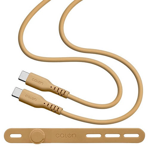 USB Type-C to Type-C Power Delivery シリコンケーブル 1m calon サンドベージュ ラスタバナナ R10CACC3A04SBE