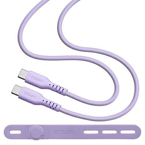 USB Type-C to Type-C Power Delivery シリコンケーブル 1m calon ライトパープル ラスタバナナ R10CACC3A04LPU