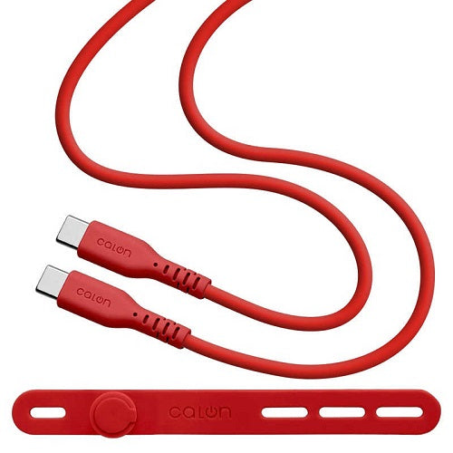 USB Type-C to Type-C Power Delivery シリコンケーブル 1m calon ウォームレッド ラスタバナナ R10CACC3A04WRD