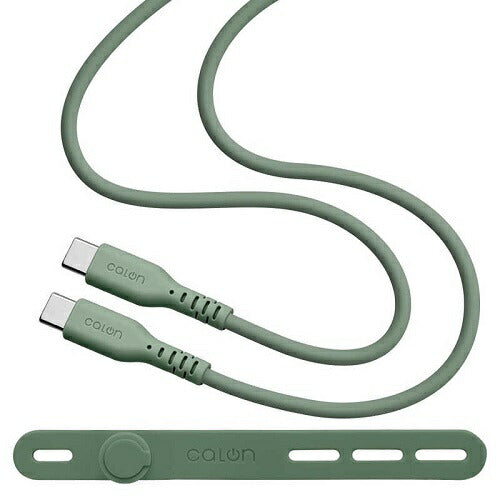 USB Type-C to Type-C Power Delivery シリコンケーブル 1m calon スモーキーグリーン ラスタバナナ R10CACC3A04SGR