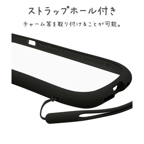 iPhone 16e用 MIMI 猫耳ハイブリッドケース 背面クリア TPUバンパーケース（ブラック） ラスタバナナ 8653IP5EHPBK