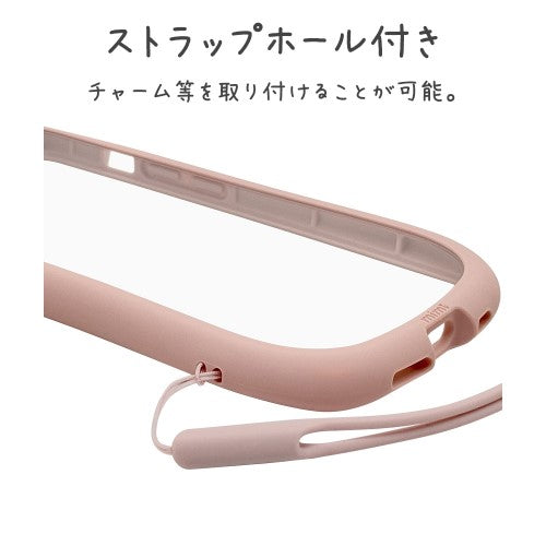 iPhone 16e用 MIMI 猫耳ハイブリッドケース 背面クリア TPUバンパーケース（スモーキーピンク） ラスタバナナ 8654IP5EHPSPK