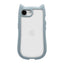 iPhone 16e用 MIMI 猫耳ハイブリッドケース 背面クリア TPUバンパーケース（スモーキーブルー） ラスタバナナ 8655IP5EHPSBL