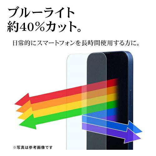 iPhone 16e/14/13 Pro/13用ガラスフィルム ブルーライトカット 高光沢 傷に強い ホコリ防止 ラスタバナナ GE4710IP5E