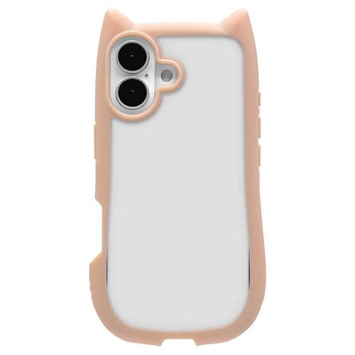 iPhone17 ケース カバー ハイブリッド mimi ネコミミ 耐衝撃吸収 MIL 背面クリア TPUバンパーケース ワイヤレス充電対応 スモーキーピンク ラスタバナナ 8906IP5AHPSPK