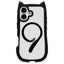 iPhone17 ケース カバー ハイブリッド MagSafe対応 マグネット充電 mimi ネコミミ 耐衝撃吸収 MIL 背面クリア TPUバンパーケース ワイヤレス充電 ブラック ラスタバナナ 8910IP5AHPMBK