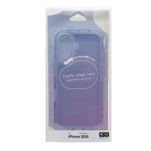 iPhone17 ケース カバー ソフトケース TPU fluffy shape case 耐衝撃吸収 ストラップホール ブルー ラスタバナナ 8930IP5ATPBL