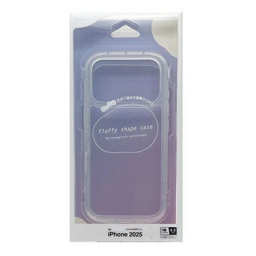 iPhone17 Pro ケース カバー ソフトケース TPU fluffy shape case 耐衝撃吸収 ストラップホール ホワイト ラスタバナナ 9028IP5BTPWH