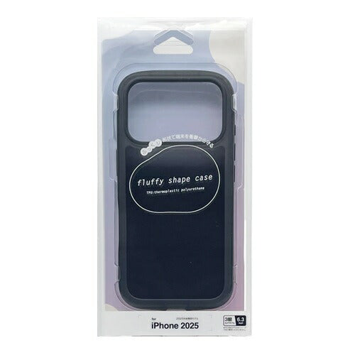 iPhone17 Pro ケース カバー ソフトケース TPU fluffy shape case 耐衝撃吸収 ストラップホール ブラック ラスタバナナ 9029IP5BTPBK