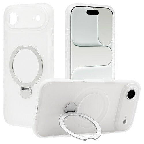 iPhone Air ケース カバー ハイブリッド ZEROSAFE Shaft MagSafe対応 マグネット充電 耐衝撃 MIL フロスト TPUバンパーケース リング付き 落下防止 ワイヤレス充電 フロストホワイト ラスタバナナ 9071IP5CZSFWH