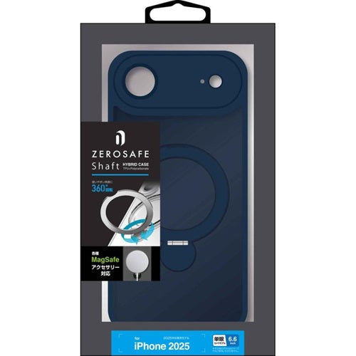 iPhone Air ケース カバー ハイブリッド ZEROSAFE Shaft MagSafe対応 マグネット充電 耐衝撃 MIL フロスト TPUバンパーケース リング付き 落下防止 ワイヤレス充電 フロストネイビー ラスタバナナ 9073IP5CZSFNV