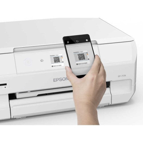 A4カラーインクジェット複合機プリンター Colorio ［L判～A4］ ホワイト エプソン EP-717A