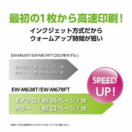 プリンター エプソン 複合機 エコタンク搭載モデル EW-M638T ホワイト インクジェット 自動両面 対応インク ヤドカリ ハリネズミ インクタンク 低コスト 大容量 高耐久