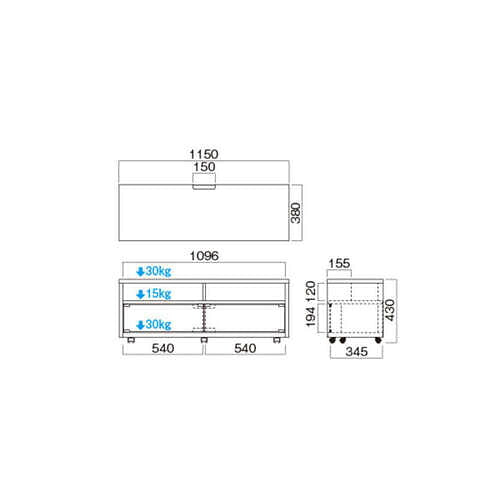 HAYAMI ハヤミ工産 テレビ台 ローボード 32～50V型 TV-HT1150B