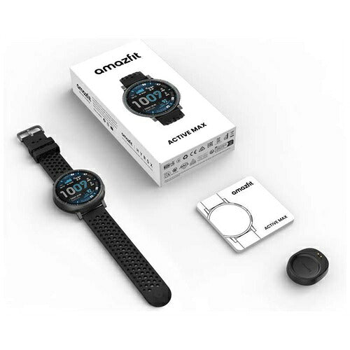 Amazfit アマズフィット Active MAX スマートウォッチ SP170080-C01 GPS AMOLED 防水 ブラック