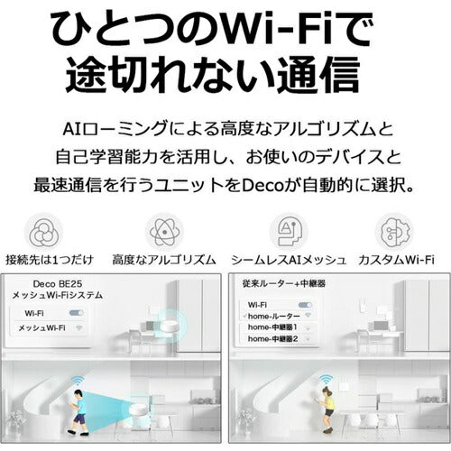 無線ルーター 無線LAN メッシュルーター BE3600 デュアルバンドメッシュWi-Fi 7システム TP-Link Deco BE25 2P