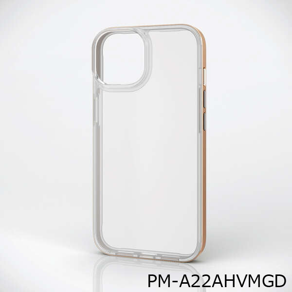 エレコム iPhone14/13用 ハイブリッドケース ゴールド PM-A22AHVMGD