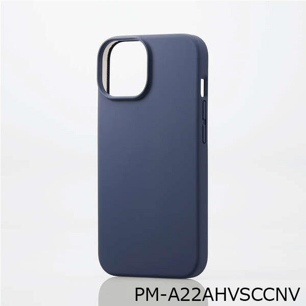 エレコム iPhone14/13用 ハイブリッドケース シリコンタイプ ネイビー PM-A22AHVSCCNV