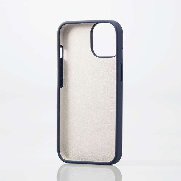 エレコム iPhone14/13用 ハイブリッドケース シリコンタイプ ネイビー PM-A22AHVSCCNV