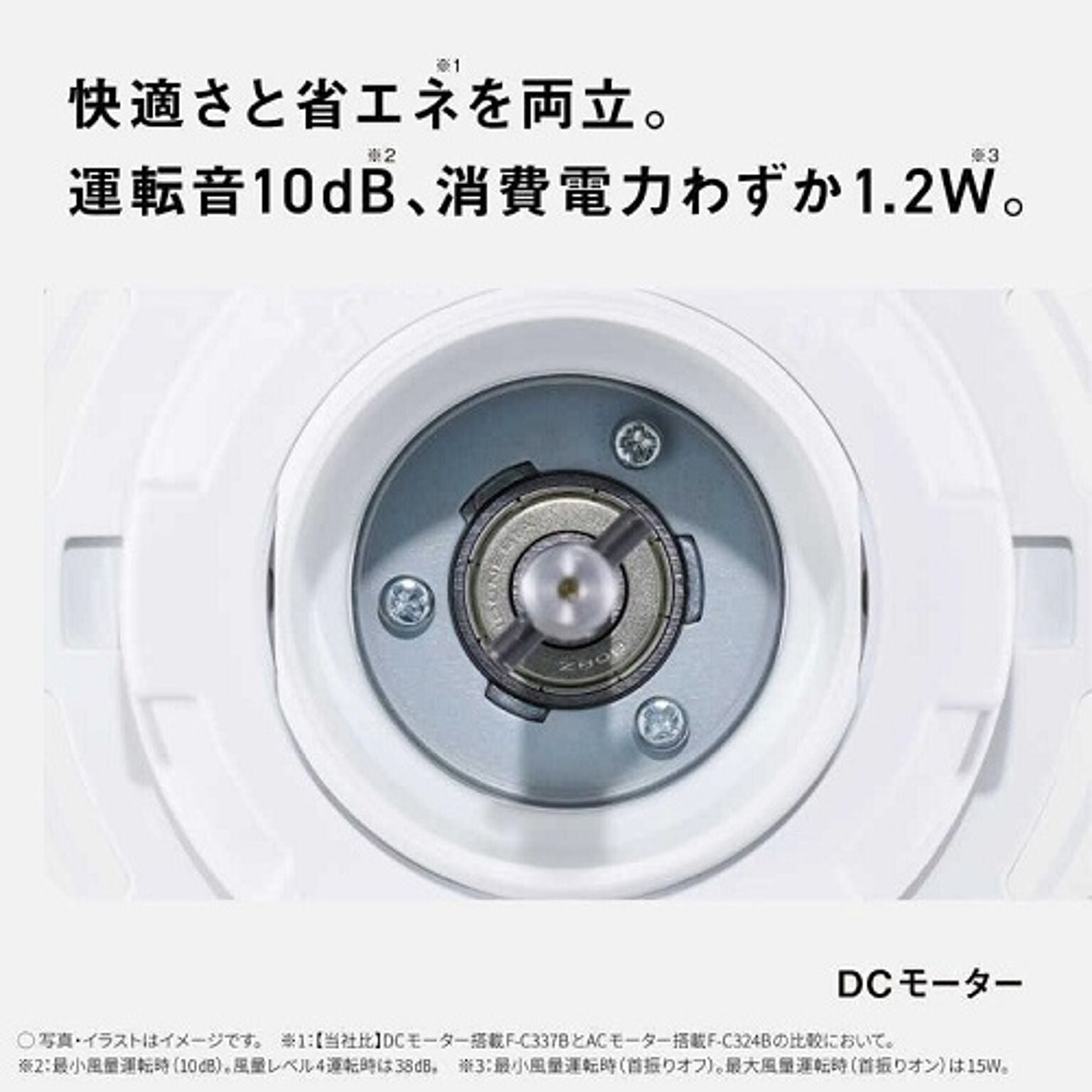 扇風機 DCモーター搭載 リビング扇（ホワイト） ハイグレードモデル パナソニック F-C337B-W