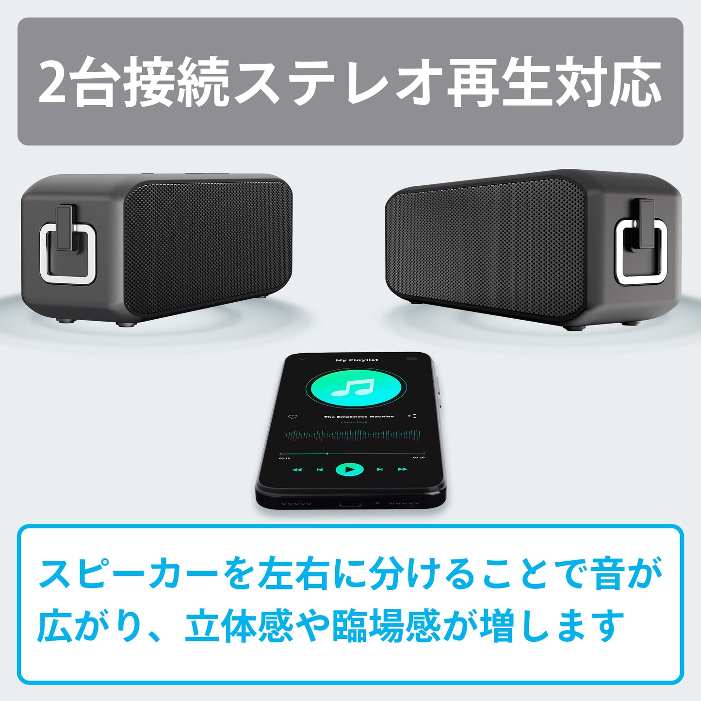bluetooth スピーカー オジリナル Bluetooth スピーカー 防水 小型 お風呂 テレビ キャンプ ワイヤレススピーカー ブラック Bluetooth5.4 有線対応 F3BSWP-01