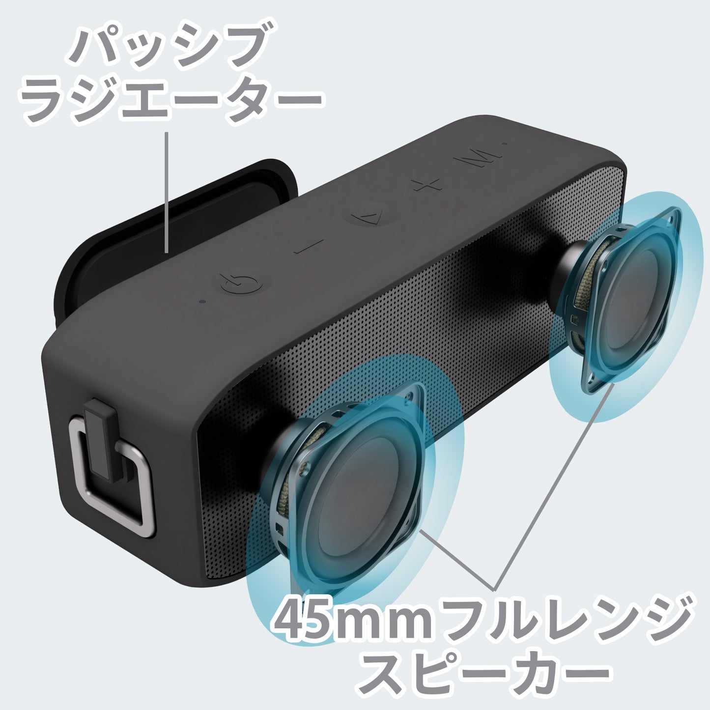 bluetooth スピーカー オジリナル Bluetooth スピーカー 防水 小型 お風呂 テレビ キャンプ ワイヤレススピーカー ブラック Bluetooth5.4 有線対応 F3BSWP-01