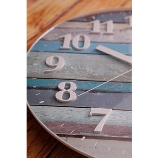 電波ビンテージウッドクロック ブルー BRUNO（ブルーノ） BCR008-BL