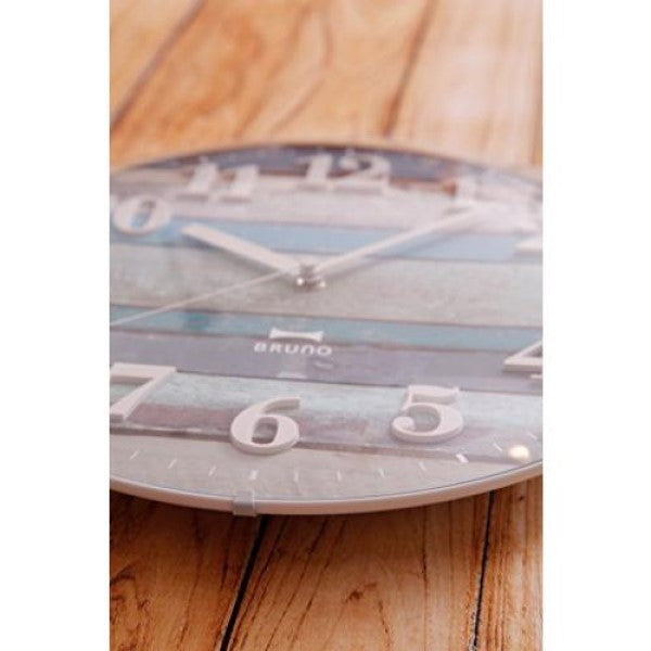 電波ビンテージウッドクロック ブルー BRUNO（ブルーノ） BCR008-BL