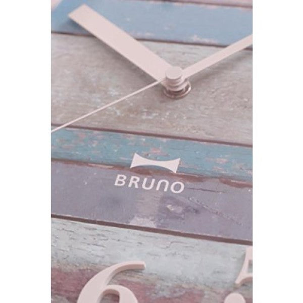 電波ビンテージウッドクロック ブルー BRUNO（ブルーノ） BCR008-BL