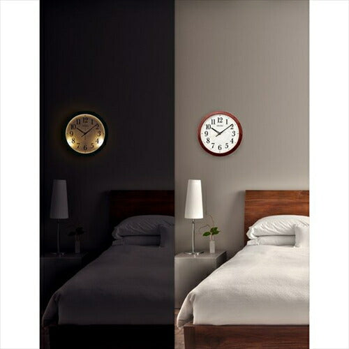 セイコー KX259B  掛時計  夜間自動点灯機能付電波時計 茶木目模様