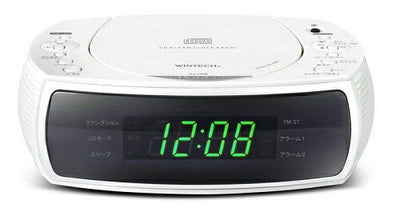 CDクロックラジオ FMワイドバンド対応 ホワイト デュアルアラーム機能搭載 WINTECH ウインテック CDC-220