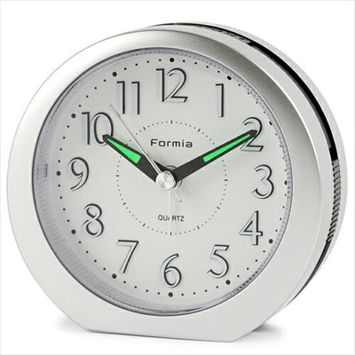 保土ヶ谷電子販売 フォルミア Formia 目覚まし時計 HT－008 置時計 シルバー アナログ