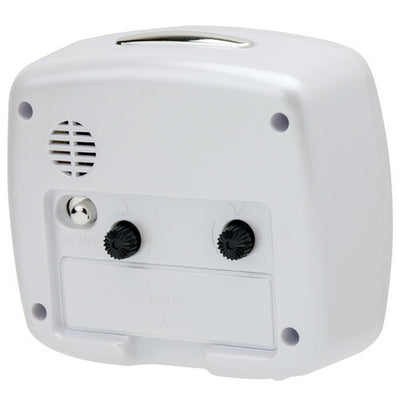 保土ヶ谷 目覚まし時計 スヌーズ 電子音 連続秒針 集光文字盤 HT-A022W WH 置時計