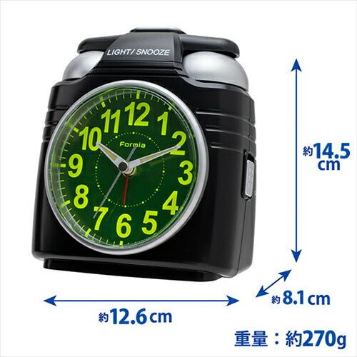 保土ヶ谷電子販売 フォルミア Formia 目覚まし時計 HT－A030W－BK 置時計 ブラック アナログ