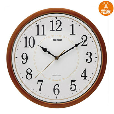 保土ヶ谷電子販売 フォルミア Formia 掛時計 電波掛時計 HWC－013RC ブラウン アナログ