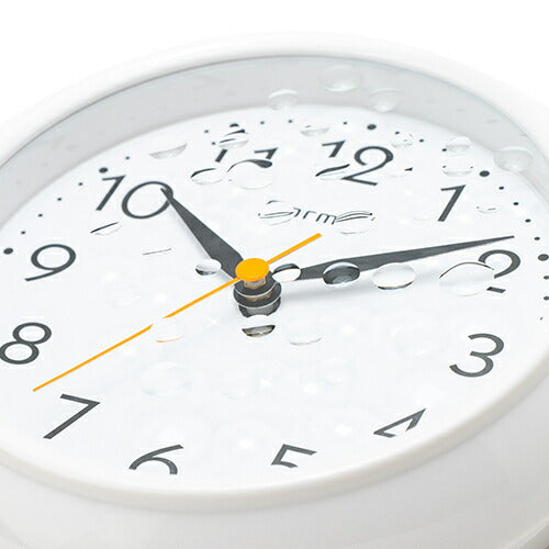 保土ヶ谷電子販売 フォルミア Formia 防水クロック HWP－001S－WH 置掛兼用 掛時計 置時計アナログ ホワイト 防水