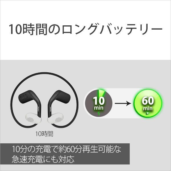 ヘッドホン Float Run【ワイヤレス(ネックバンド)/Bluetooth/ながら聴き/桐生祥秀選手おすすめモデル/マイク対応/最大10時間再生/ブラック】 ソニー WI-OE610BQ