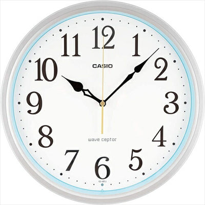 カシオ 電波 掛時計 シルバー 直径30．5cm アナログ 夜間秒針停止 IQ－481J－8JF