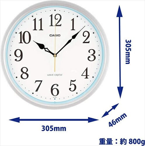 カシオ 電波 掛時計 シルバー 直径30．5cm アナログ 夜間秒針停止 IQ－481J－8JF