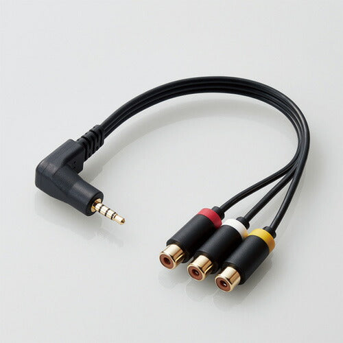 エレコム ELECOM DH-MLWRYF015 BK L型ミニプラグ4極 RCAピンジャック変換