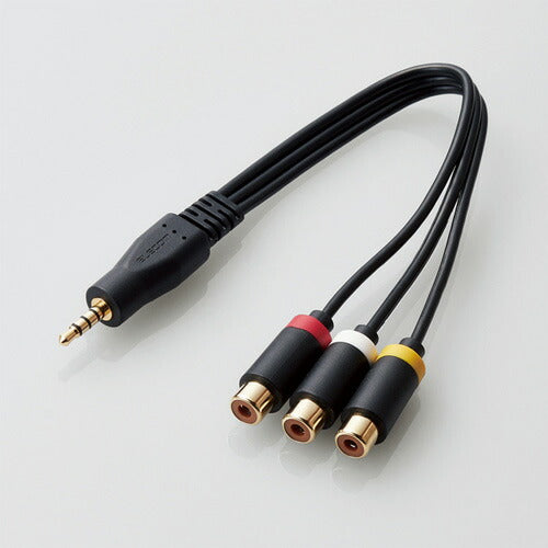 エレコム ELECOM DH-MWRYF015 BK ストレートミニプラグ4極 RCAピンジャック変換