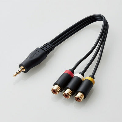 エレコム ELECOM DH-MWRYF015 BK ストレートミニプラグ4極 RCAピンジャック変換