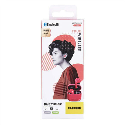 エレコム ELECOM フルワイヤレスイヤホン FAST MUSIC  ピンク LBT-TWS11PN
