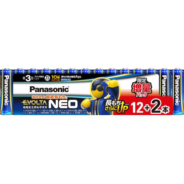 パナソニック Panasonic EVOLTA NEO エボルタネオ アルカリ乾電池 乾電池 エボルタNEO 単3形 増量パック12本+2本 LR6NJSP/14S