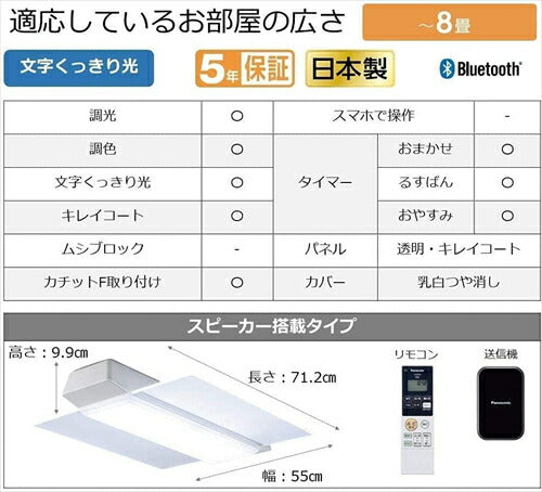 パナソニック HH-CF0806A LEDシーリングライト Bluetoothスピーカー搭載 AIR PANEL LED 8畳 パネル型