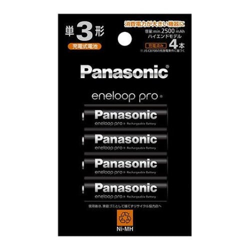 ニッケル水素電池 単3形（4本入） Panasonic eneloop エネループプロ ハイエンドモデル パナソニック BK-3HCD/4H