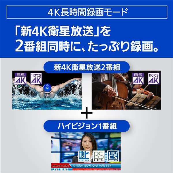ブルーレイレコーダー DIGA 3TB 3番組同時録画 BS CS 4Kチューナー内蔵 Panasonic DMR-4T303