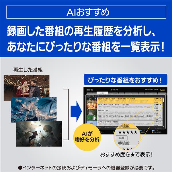 ブルーレイレコーダー DIGA 2TB 3番組同時録画 BS CS 4Kチューナー内蔵 Panasonic DMR-4T203